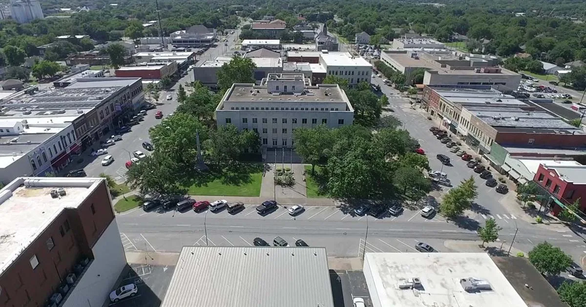 Downtown Sherman, Texas from above